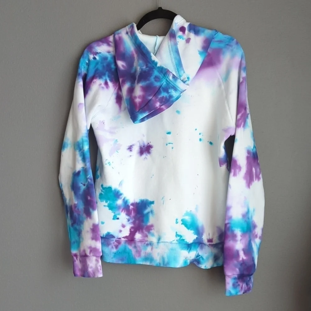 Tie dye Adidas Hoodie. Women's hoodie. Custom tie dye. Women's Medium hoodie - Picture 6 of 8
